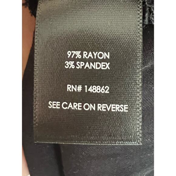 Torrid Sz 0 (12) Black V Neck Flutter Sleeve Tea Length Thin Knit Rayon Dress‎ - Picture 5 of 5